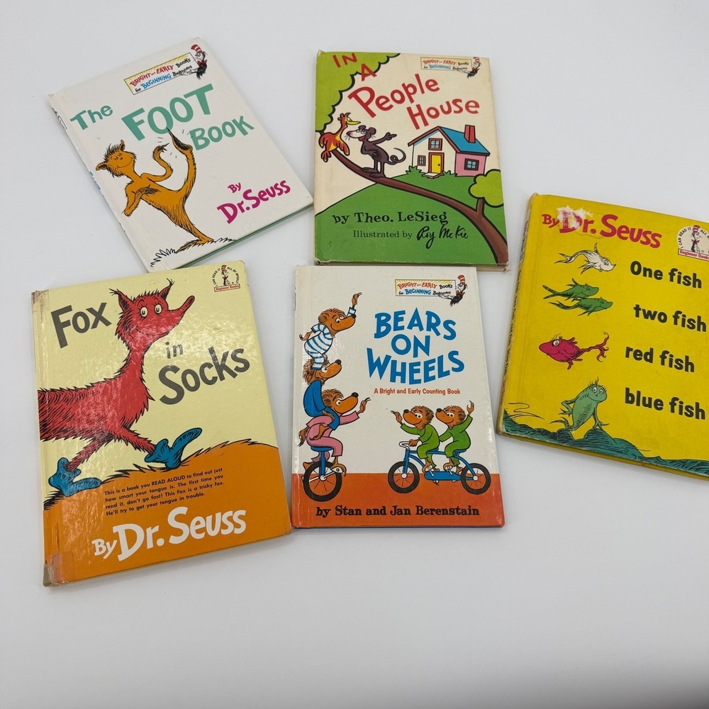 Dr. Seuss Beginner Books Bundle (5) Fox in Socks One Fish Bears on Wheels